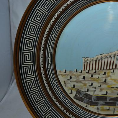 Hand-Painted Copper Platter #9 with 7" Urn, GREECE
