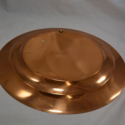 Hand-Painted Copper Platter #9 with 7