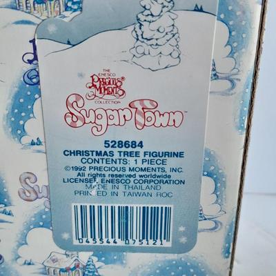 Enesco Precious Moments Collection Sugar Town Tree and fence piece with a bluebird