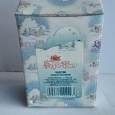 Enesco Precious Moments Collection Sugar Town Tree and fence piece with a bluebird