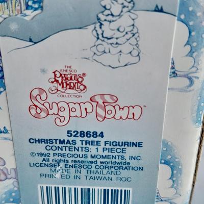 Enesco Precious Moments Collection Sugar Town Tree and fence piece with a bluebird