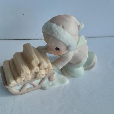 Enesco Precious Moments Collection Sugar Town Donny hauling Firewood Figurine
