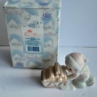 Enesco Precious Moments Collection Sugar Town Donny hauling Firewood Figurine