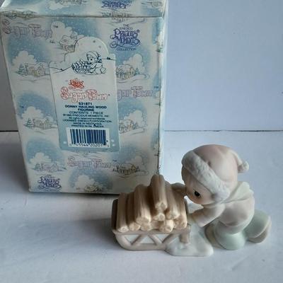 Enesco Precious Moments Collection Sugar Town Donny hauling Firewood Figurine