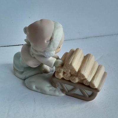 Enesco Precious Moments Collection Sugar Town Donny hauling Firewood Figurine