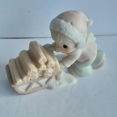 Enesco Precious Moments Collection Sugar Town Donny hauling Firewood Figurine