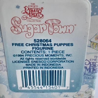 Enesco Precious Moments Collection Sugar Town Free Christmas Puppies Figurine