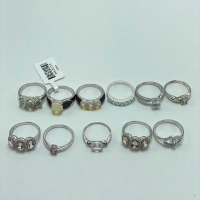 Ethiopian Opal, Aqua Marine & More 925 Pale Colored Gemstone Rings (B4-SS)