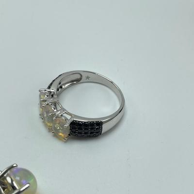 Ethiopian Opal, Aqua Marine & More 925 Pale Colored Gemstone Rings (B4-SS)