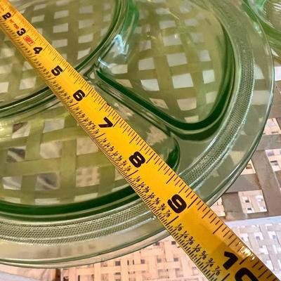 Vntg. Lot Vaseline/ Uranium Depression Glassware - MacBeth Evans Glass