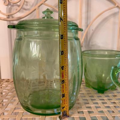 Vntg. Lot Vaseline/ Uranium Depression Glassware - MacBeth Evans Glass