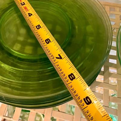 Vntg. Lot Vaseline/ Uranium Depression Glassware - MacBeth Evans Glass