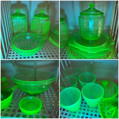 Lot Uranium Depression Glass