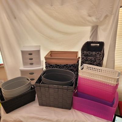 Large Assortment of Storage Baskets and Bins (K-CE)