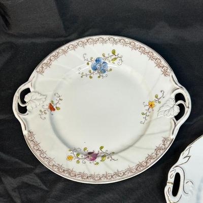 Pair of Vintage China Cake Plates Floral Patterns C.T. Germany