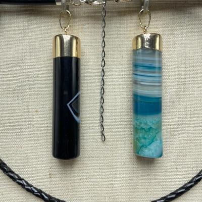 Agate Pendants, Jade & Pearls (B4-SS)