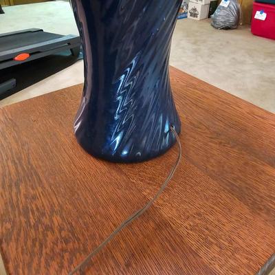 Blue Ceramic 3-Way Lamp  (BO-JS)