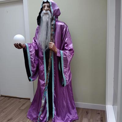 6 ft Animated Illuminated Wizard Halloween Animatronic