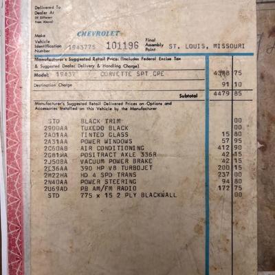 1967 Corvette Stingray 427-390 HP 4 Speed Manual Transmission