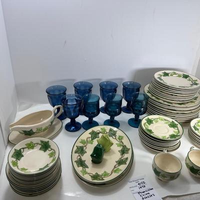 Franciscan ivy set for 10 china and glasses