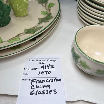 Franciscan ivy set for 10 china and glasses