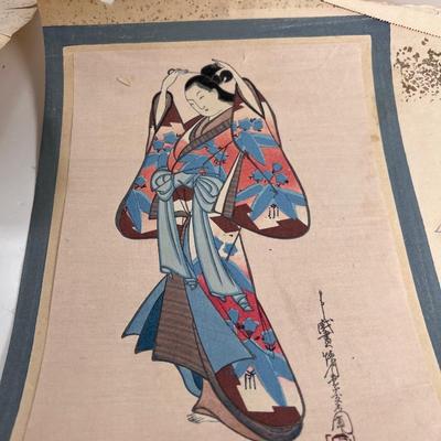 10 Japanese geisha woodcuts