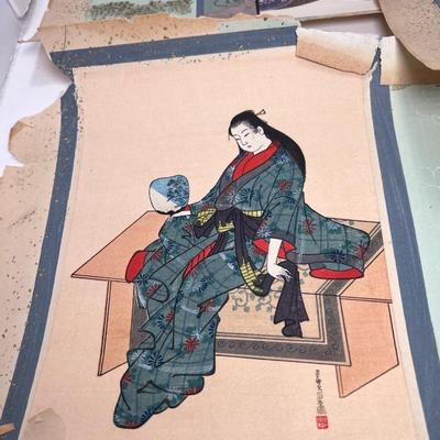 10 Japanese geisha woodcuts