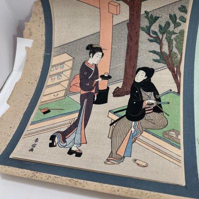 10 Japanese geisha woodcuts