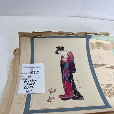 10 Japanese geisha woodcuts