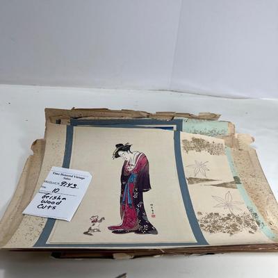 10 Japanese geisha woodcuts