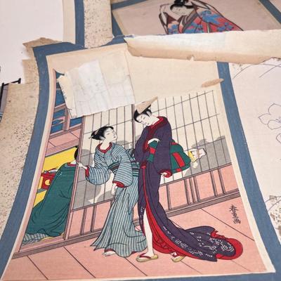 10 Japanese geisha woodcuts