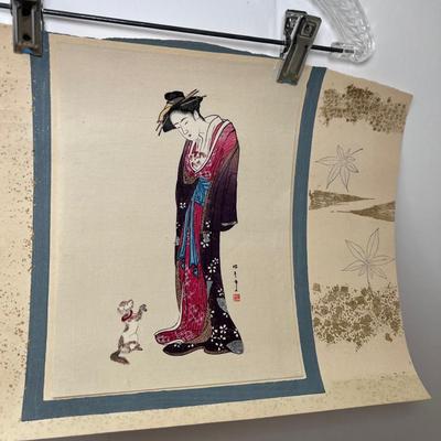 10 Japanese geisha woodcuts