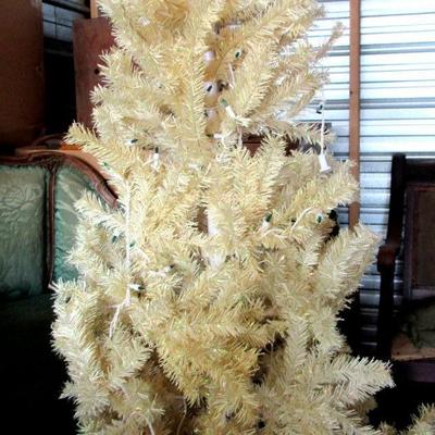 Lot 617:  Retro Off White Christmas Tree, Approximately 5"