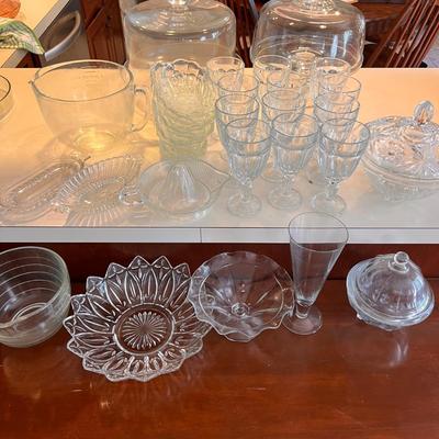Large Lot Vintage Cut Glass Serving-ware