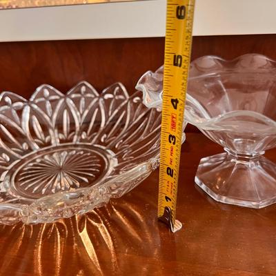 Large Lot Vintage Cut Glass Serving-ware
