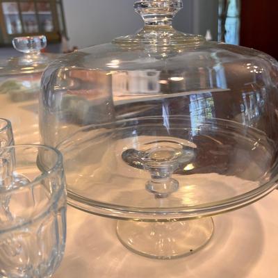 Large Lot Vintage Cut Glass Serving-ware