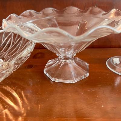 Large Lot Vintage Cut Glass Serving-ware
