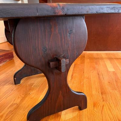 Jacobean Style Trestle Cocktail Table and Sofa Table
