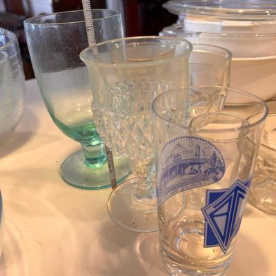 Contents 2 Kitchen Cabinets - Multiple Glass Sets, Plates, Dessert Cups