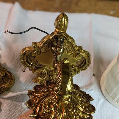 2 Beautiful Vintage Brass Sconce Lights