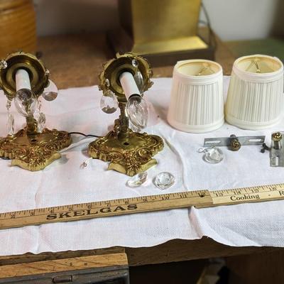 2 Beautiful Vintage Brass Sconce Lights