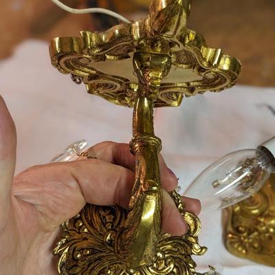 2 Beautiful Vintage Brass Sconce Lights