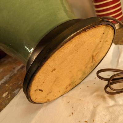 MCM Ceramic Celadon Gourd Lamp