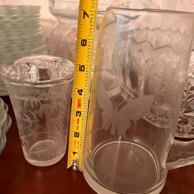 Large Vintage Cut Etched Glass Crystal Lot