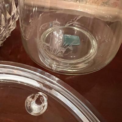 Large Vintage Cut Etched Glass Crystal Lot