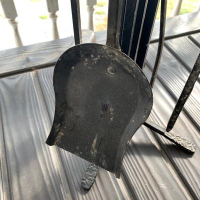 Pilgrim Hearth Log Holder with Andirons (DR-HS)