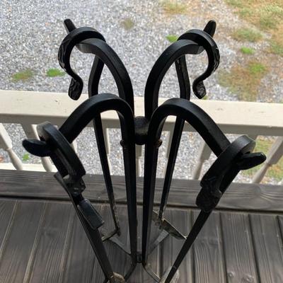 Pilgrim Hearth Log Holder with Andirons (DR-HS)