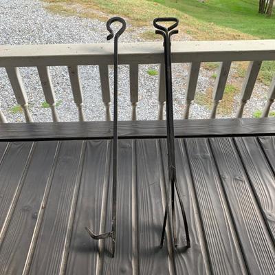 Pilgrim Hearth Log Holder with Andirons (DR-HS)