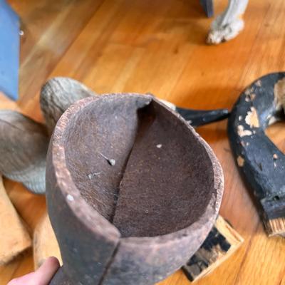 Vintage Lot Rustic Decor - Cast Iron Chair,