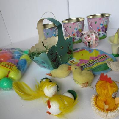 Lot 624:  Large Lot Vintage Easter and St. Patricks Day Collectiblesm Dennison Seals, Cotton Chicks, More